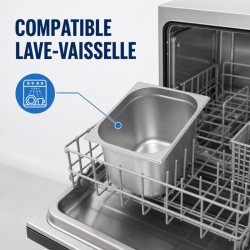 Bac Gastro GN 1/2 Inox Profondeur 200 mm 12,5 L