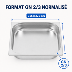 Bac Gastro GN 2/3 Stainless Steel 65 mm 5.5 L — Professional Gastronorm Container