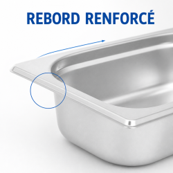 Bac Gastro GN 1/4 Inox — Βάθος 65 mm — 1,8 L
