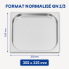 Bac Gastro GN 2/3 Inox — Βάθος 20 mm, 1,35 L