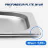 Bac Gastro GN 2/3 Inox — Βάθος 20 mm, 1,35 L