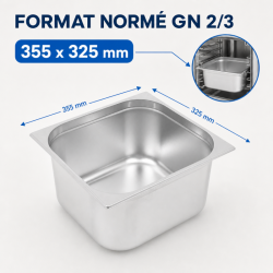Bac Gastro GN 2/3 Inox 13 L - Βάθος 150 mm