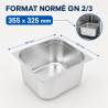 Bac Gastro GN 2/3 Inox 13 L - Βάθος 150 mm