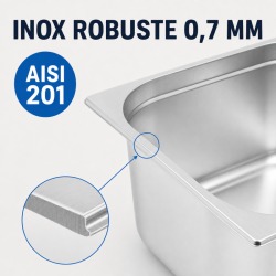 Bac Gastro GN 2/3 Inox 13 L - Βάθος 150 mm