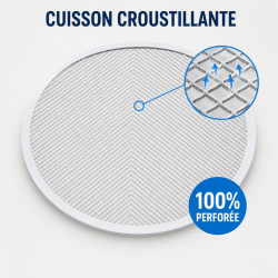 Plaque à Pizza Perforée Ø 280 mm Aluminium — Dynasteel