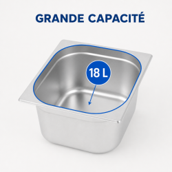 Bac Gastro GN 2/3 Inox 18 L - Βάθος 200 mm