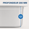 Bac Gastro GN 2/3 Inox 18 L - Βάθος 200 mm