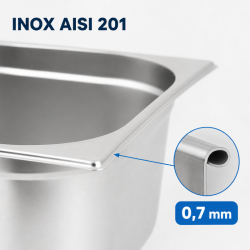 Bac Gastro GN 2/3 Inox 18 L - Βάθος 200 mm