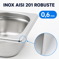 Bac Gastro GN 1/9 Inox - Βάθος 65 mm - 0,6 L