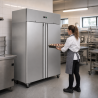 Αρνητικό Ντουλάπι 1400 L Inox 2 Πόρτες GN 2/1 Αεριζόμενο