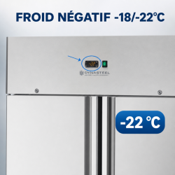 Αρνητικό Ντουλάπι 1400 L Inox 2 Πόρτες GN 2/1 Αεριζόμενο