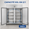Θετική Ψυγείο Ντουλάπα 1400 L Inox GN 2/1 – 2 Πόρτες