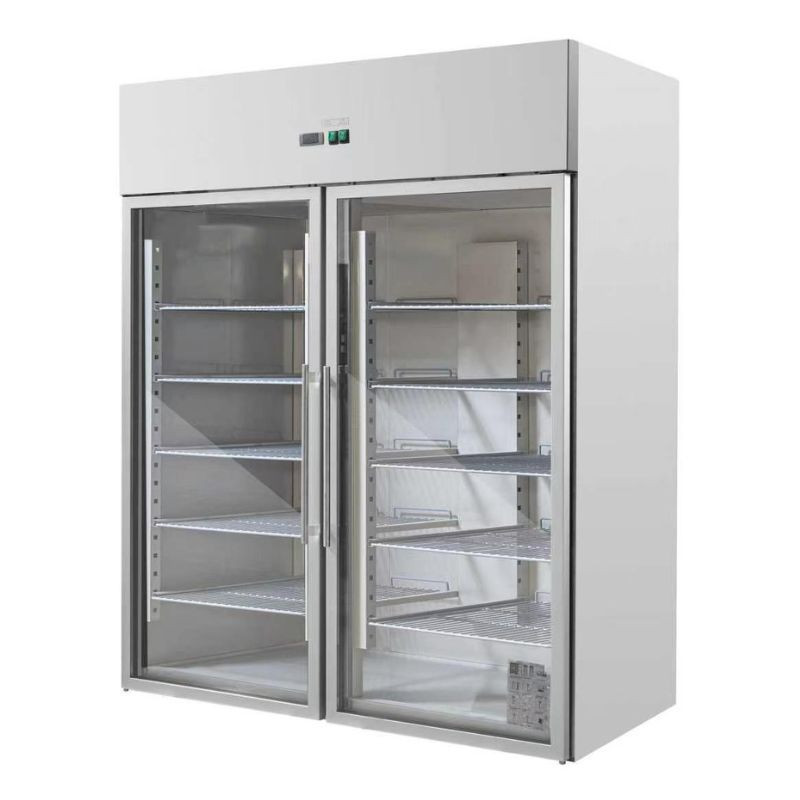 Positive Refrigerated Cabinet 1400 L 2 Glass Doors GN 2/1