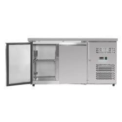 Positive Refrigerated Table 2 Doors 228 L Ventilated Stainless Steel