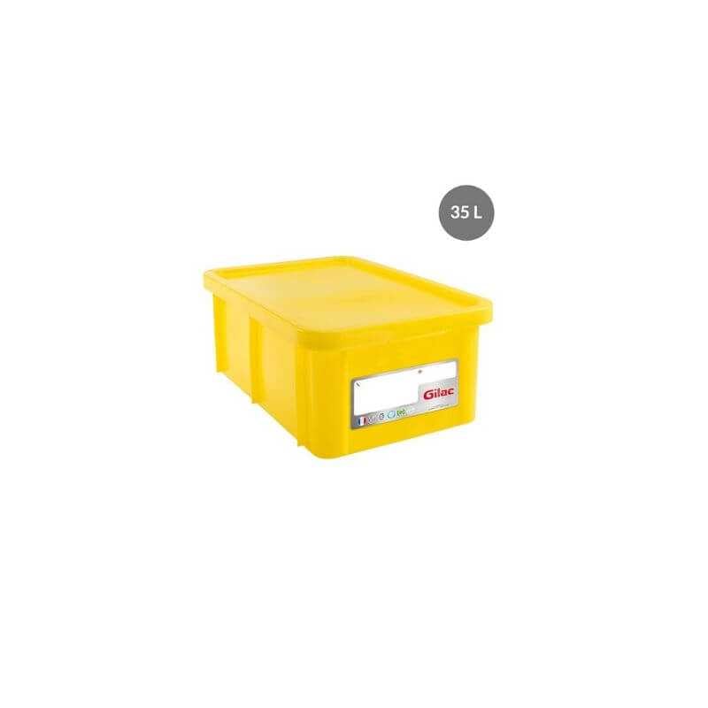 Ορθογώνιος Κάδος 35 L + Κίτρινο Καπάκι HACCP