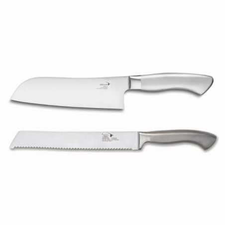Set of Santoku + Bread Deglon knives.