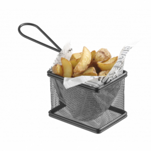 Miniature Black French Fries Basket - 90 x 90 mm