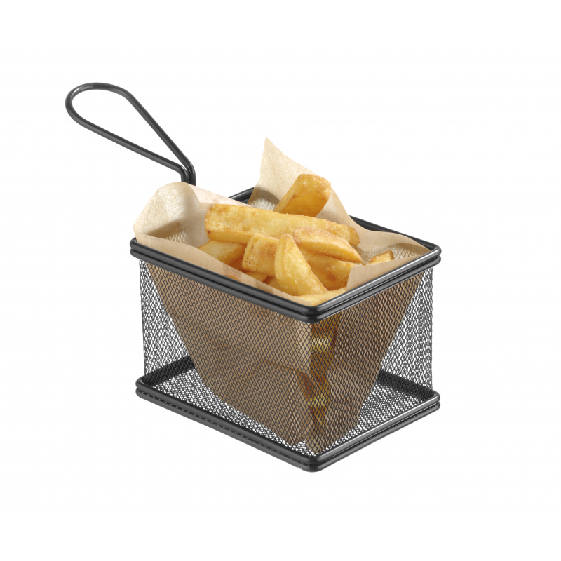 Miniature Black French Fries Basket - 125 x 100 mm