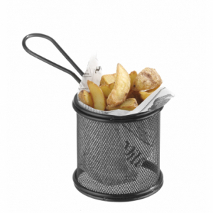 Miniature Black French Fries Basket - 125 x 100 mm