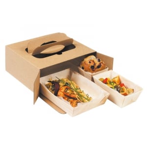 Κουτί γεύματος από χαρτόνι - 220 x 200 χιλιοστά - Πακέτο 100