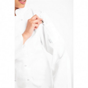 Λευκό μπλούζακι μαγειρικής με μακριά μανίκια Vegas - Μέγεθος Xs - Λευκά Ρούχα Σεφ - Fourniresto