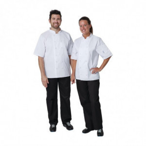 Λευκή μπλούζα μαγειρικής με κοντά μανίκια Vegas - Μέγεθος S - Whites Chefs Clothing - Fourniresto