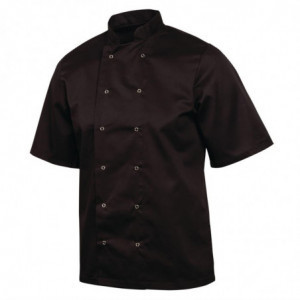 Black Unisex Short Sleeve Vegas Kitchen Jacket - Size S - Whites Chefs Clothing - Fourniresto