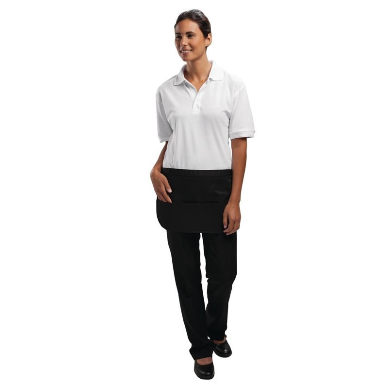 Ποδιά μαύρη με τσέπες για μπarmen - Ενιαίο μέγεθος - Λευκά Επαγγελματικά Ρούχα - Fourniresto