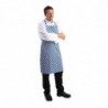 Tablier Bavette À Carreaux Bleus Et Blancs En Polycoton 710 X 970 Mm - Whites Chefs Clothing - Fourniresto