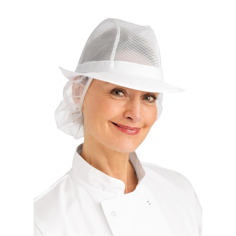 Καπέλο Trilby λευκό με δαντέλα - Μέγεθος L 590 χιλιοστά - FourniResto - Fourniresto