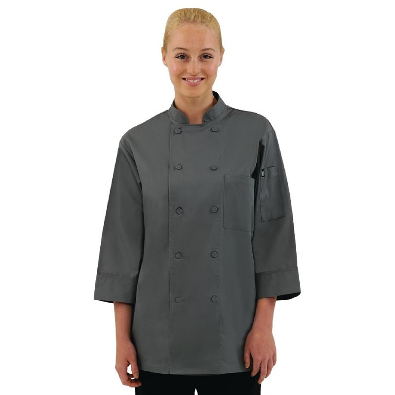 Unisex Grey Kitchen Jacket - Size M - Chef Works - Fourniresto