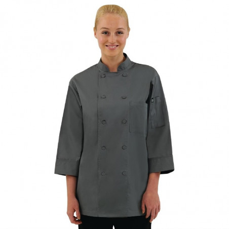 Gray Unisex Kitchen Jacket - Size S - Chef Works - Fourniresto
