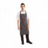 Tablier De Cuisine Rayé Noir Et Blanc 760 X 970 Mm - Whites Chefs Clothing - Fourniresto