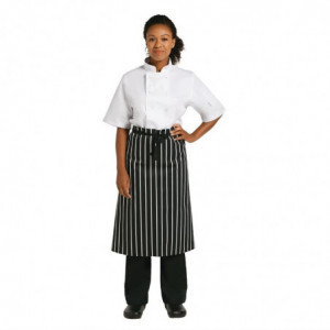 Ποδιά Μαγειρικής Με Μαύρες Και Λευκές Ρίγες 760 X 970 χιλιοστά - Λευκά Επαγγελματικά Ρούχα Σεφ - Fourniresto