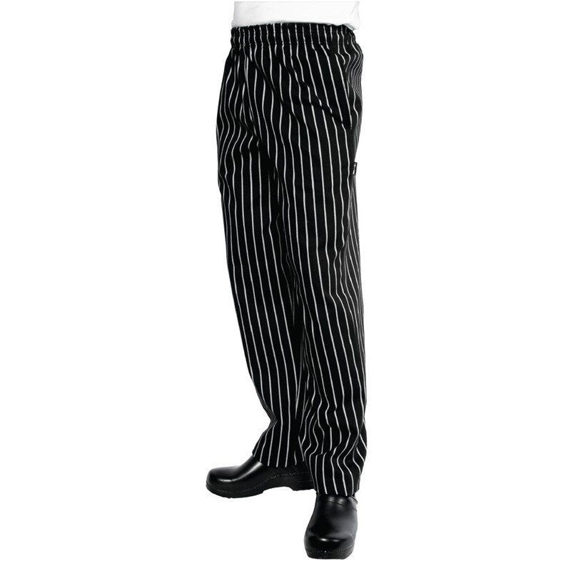 Pantalon De Cuisine Mixte Baggy Rayé Noir Et Blanc - Taille Xl - Chef Works - Fourniresto