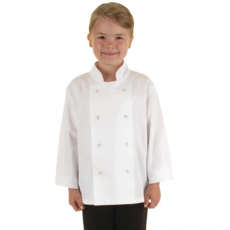 Λευκή στολή μαγειρικής για παιδιά - Μέγεθος S/M 5/7 ετών - Λευκά ρούχα σεφ - Fourniresto