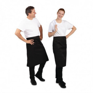 Standard Black Server Apron 1000 x 700 mm - Whites Chefs Clothing - Fourniresto