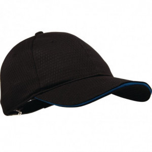 Καπέλο μπέιζμπολ Cool Vent μαύρο με μπλε ρέλι από πολυβαμβάκι - Μοναδικό μέγεθος - Chef Works - Fourniresto