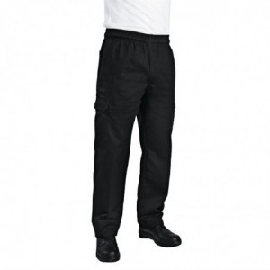 Unisex Black Cargo Fit Kitchen Pants - Size M - Chef Works - Fourniresto