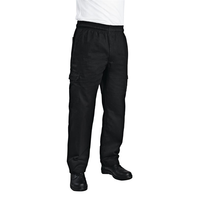 Παντελόνι Μαγειρικής Unisex Fit Cargo Μαύρο - Μέγεθος M - Chef Works - Fourniresto