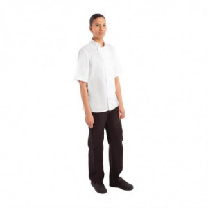 Λευκή μπλούζα μαγειρικής με κοντά μανίκια Boston - Μέγεθος S - Whites Chefs Clothing - Fourniresto
