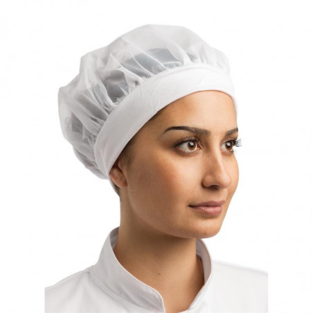 Άνετο λευκό καπέλο μαγειρικής από νάιλον - Ενιαίο μέγεθος - Λευκά Ρούχα Μάγειρα - Φουρνίρεστο