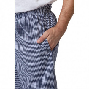 Unisex Vegas Kitchen Pants with Small Blue and White Checks - Size XL - Whites Chefs Clothing - Fourniresto