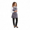 Server Apron V-neck Grey Anthracite in Polycotton 838 x 698 mm - Whites Chefs Clothing - Fourniresto