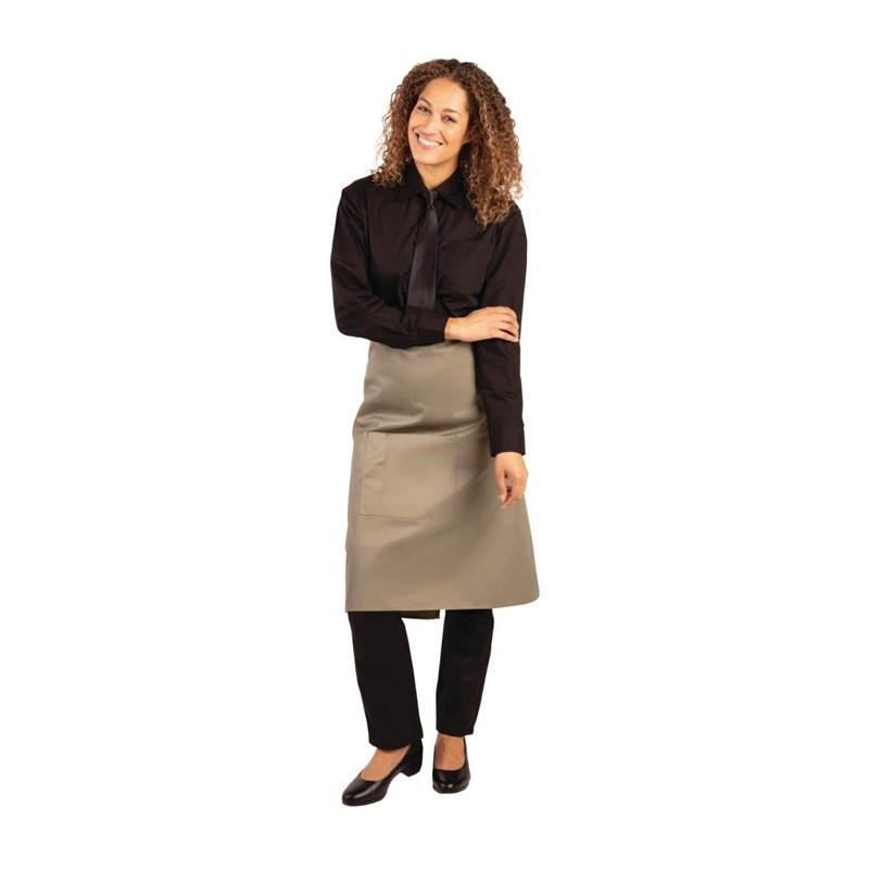 Server Apron Olive in Polycotton 1000 x 700 mm - Whites Chefs Clothing - Fourniresto