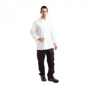 White Unisex Long Sleeve Calgary Kitchen Jacket - Size L - Chef Works - Fourniresto