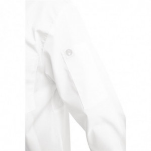 White Unisex Long Sleeve Calgary Kitchen Jacket - Size S - Chef Works - Fourniresto