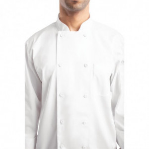 Λευκή μπλούζα μαγειρικής με μακριά μανίκια Calgary - Μέγεθος XXL - Chef Works - Fourniresto
