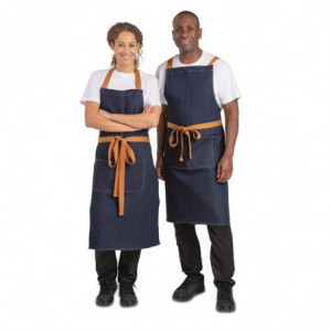 Blue Denim Server Apron with 1000 x 700 mm Cotton Belt - Whites Chefs Clothing - Fourniresto