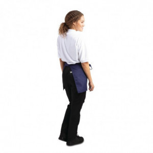 Short Navy Blue Polycotton Server Apron 373 x 750 mm - Whites Chefs Clothing - Fourniresto